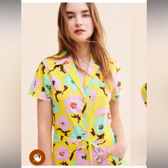 Rachel Antonoff jumpsuit smallFloral Coveralls boiler floral colorful yellow